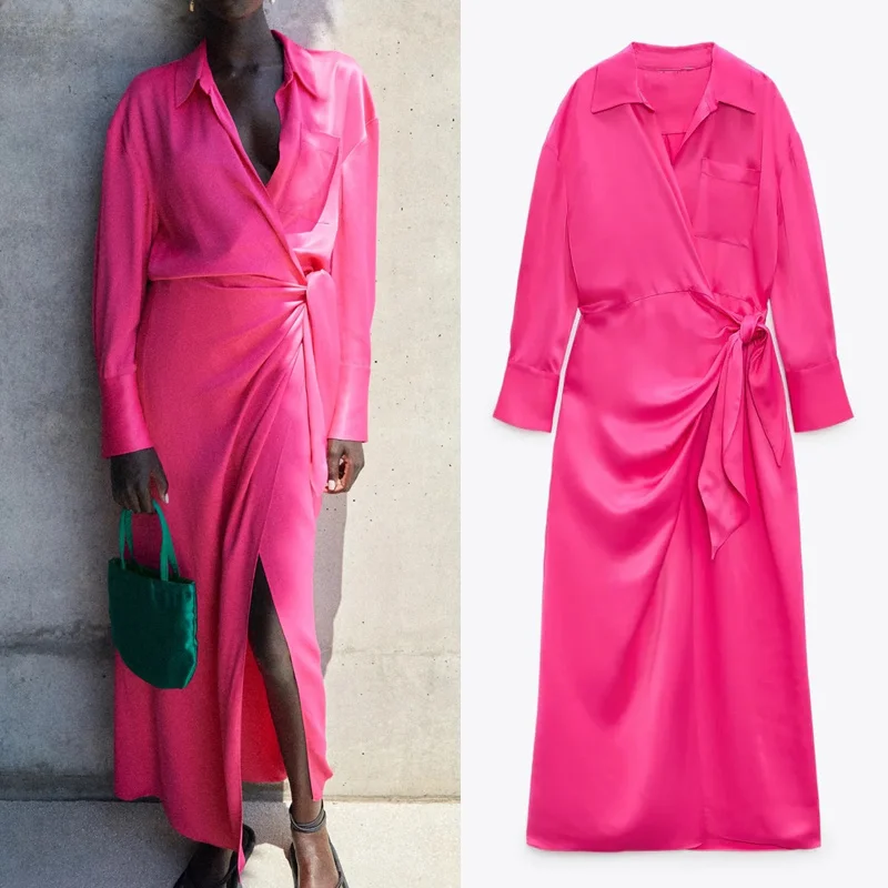 2021 Satin Shirt Dress Woman Wrap Summer Long Dress Women Elegant Long Sleeve Midi Ladies Dresses Casual Dresses
2021 Satin Shirt Dress Woman Wrap Summer Long Dress Women Elegant Long Sleeve Midi Ladies Dresses Casual Dresses