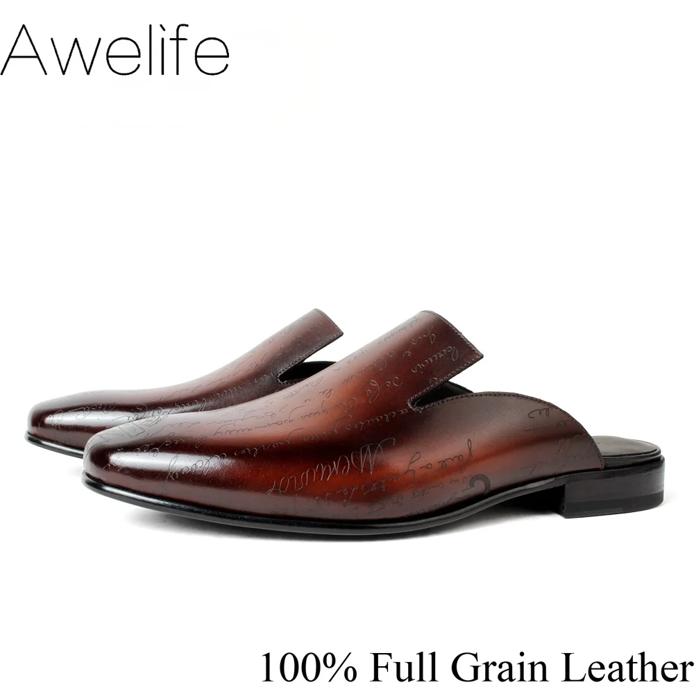 Leather Laser Slippers Men's Shoes Manual Casual Slipper Toes Men's Shoes Fashion Zapatos Genuine Leather
Leather Laser Slippers Men's Shoes Manual Casual Slipper Toes Men's Shoes Fashion Zapatos Genuine Leather