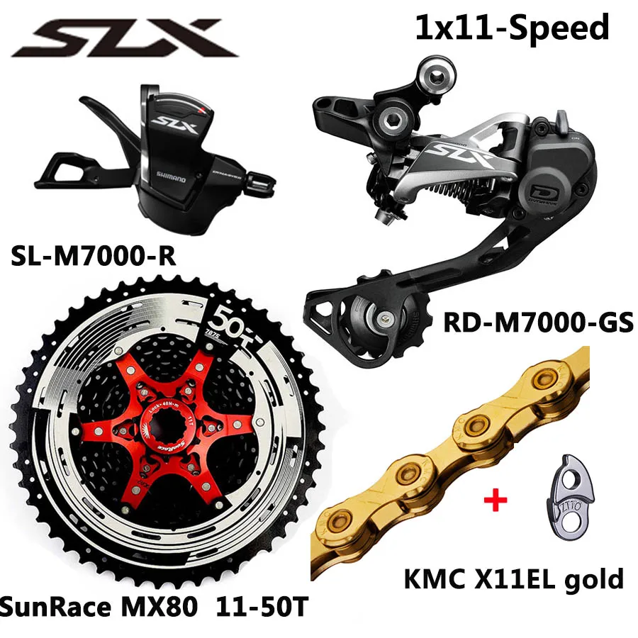 SHIMANO DEORE SLX M7000 Groupset MTB горный велосипед 1x11 Speed 46T 50T SL + RD sunracing KMC X11 рычаг переключения