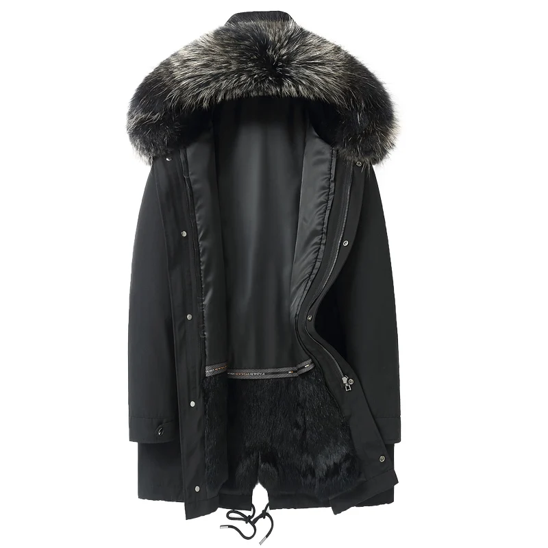 Winter Parka Real Fur Coat Men Long Jacket Natural Rabbit Fur Liner Racoon Fur Collar Abrigos Hombre Invierno 2020 19006
Winter Parka Real Fur Coat Men Long Jacket Natural Rabbit Fur Liner Racoon Fur Collar Abrigos Hombre Invierno 2020 19006