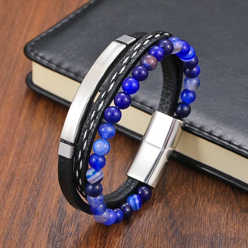 2021TeHao Fashion Multilayer Leather Bracelet Bangle Men's Jewelry 8mm Beaded Bracelet Men's And Women's Valentine's Day Gift 
2021TeHao Fashion Multilayer Leather Bracelet Bangle Men's Jewelry 8mm Beaded Bracelet Men's And Women's Valentine's Day Gift