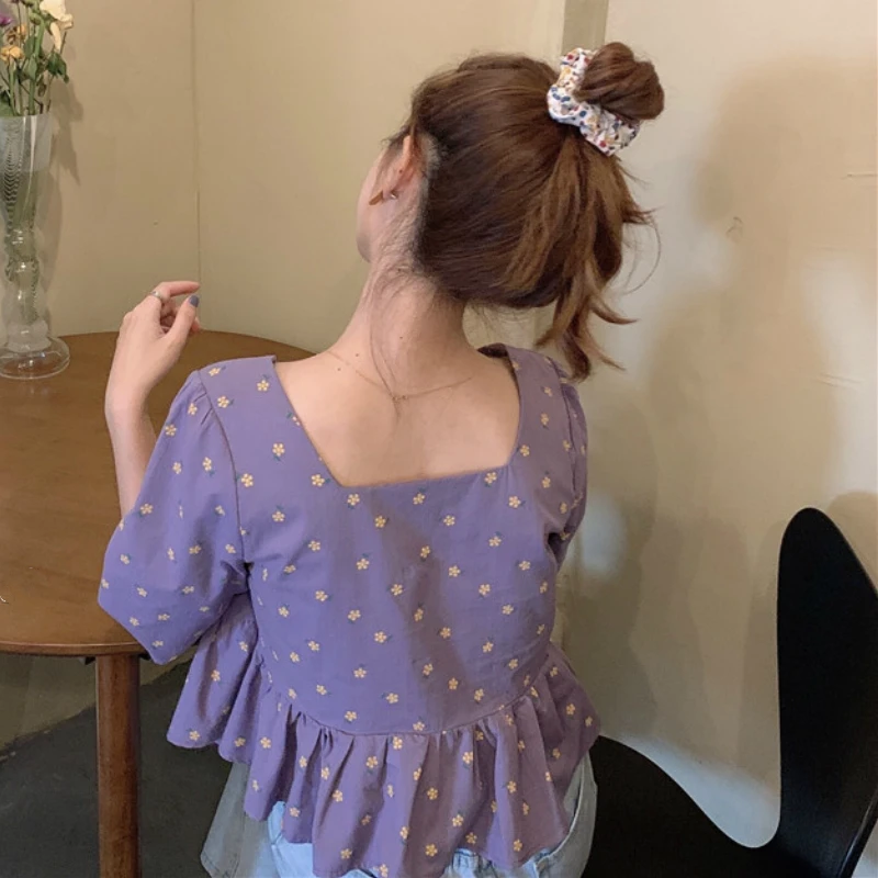 Shirts Women Short Sleeve Summer Sweet Kawaii Printed Square Collar Tops Female Ins Leisure Chic Loose Daily Ruffles Streetwear
Shirts Women Short Sleeve Summer Sweet Kawaii Printed Square Collar Tops Female Ins Leisure Chic Loose Daily Ruffles Streetwear