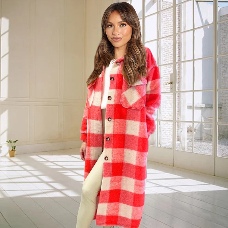 traf Women's Fashion Long Plaid Coat Winter Woolen Shirt Overcoat Streetwear Women Clothing Loose Coat Female Casual Jacket za
traf Women's Fashion Long Plaid Coat Winter Woolen Shirt Overcoat Streetwear Women Clothing Loose Coat Female Casual Jacket za