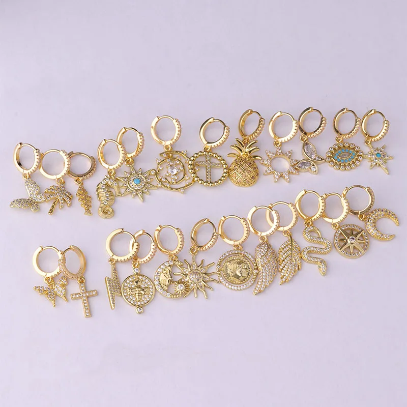 New Devil eye Butterfly Snake Star Moon Pendant Gold Hoop Earring Punk Hip-Hop Geometric Earrings For Women Jewelry
New Devil eye Butterfly Snake Star Moon Pendant Gold Hoop Earring Punk Hip-Hop Geometric Earrings For Women Jewelry