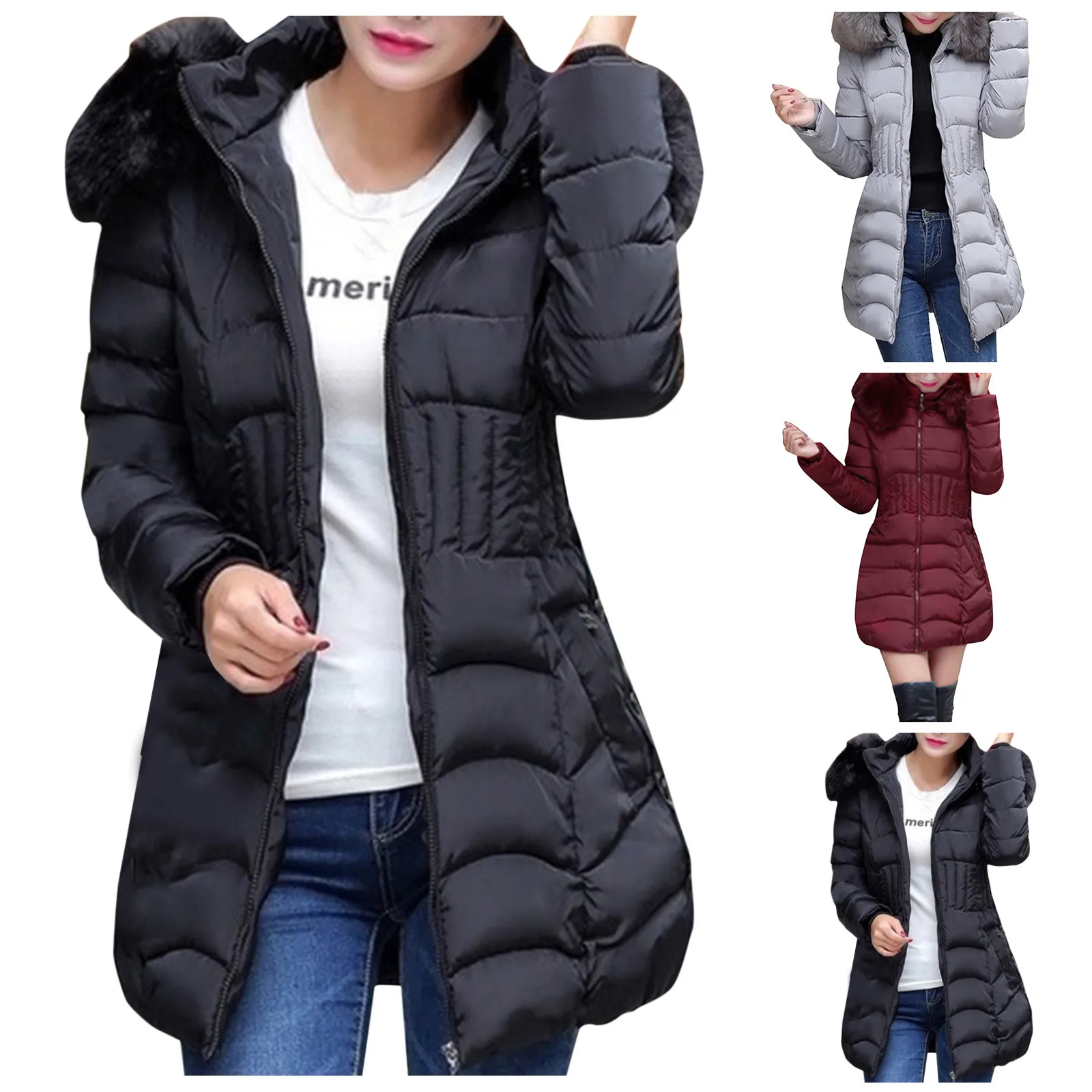 Womens Winter Coat Jackets Warm Outwear Solid Long Sleeve Hooded Pockets Coat Vintage Oversize Coat Lightweight Coat
Womens Winter Coat Jackets Warm Outwear Solid Long Sleeve Hooded Pockets Coat Vintage Oversize Coat Lightweight Coat
