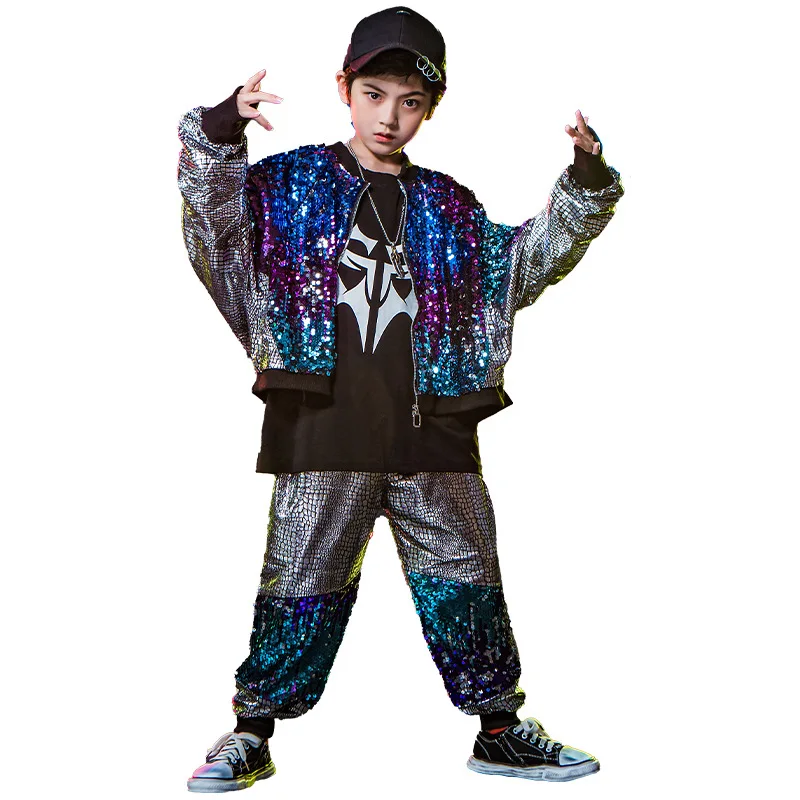 3pcs Set Girl Jazz Dance Costumes for Boys Girls Kid Cool Hip Hop Sequin Dance Suit Long Sleeve Suit Children Street Wear XS1200
3pcs Set Girl Jazz Dance Costumes for Boys Girls Kid Cool Hip Hop Sequin Dance Suit Long Sleeve Suit Children Street Wear XS1200