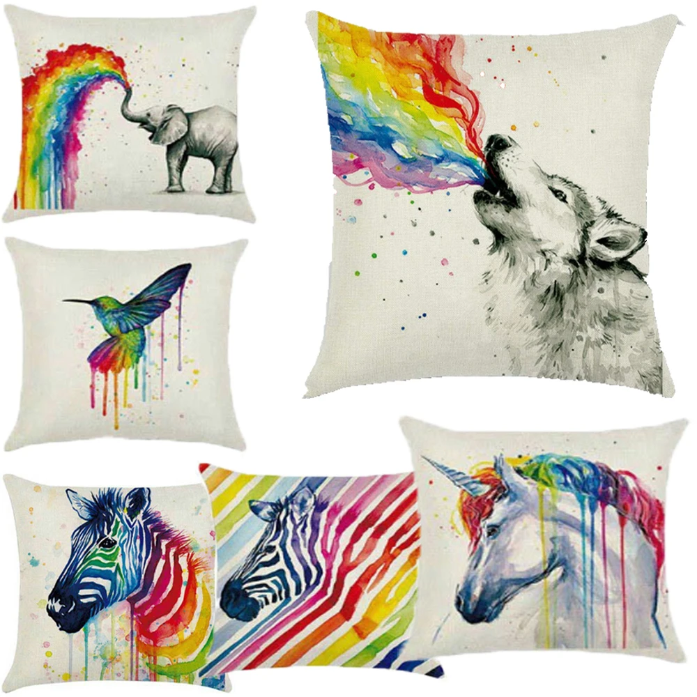 2 PCS Rainbow animal linen pillowcase Cushion Cover Pillow Case Bedroom Sofa Car Throw Cushion Cover Home Decor
2 PCS Rainbow animal linen pillowcase Cushion Cover Pillow Case Bedroom Sofa Car Throw Cushion Cover Home Decor