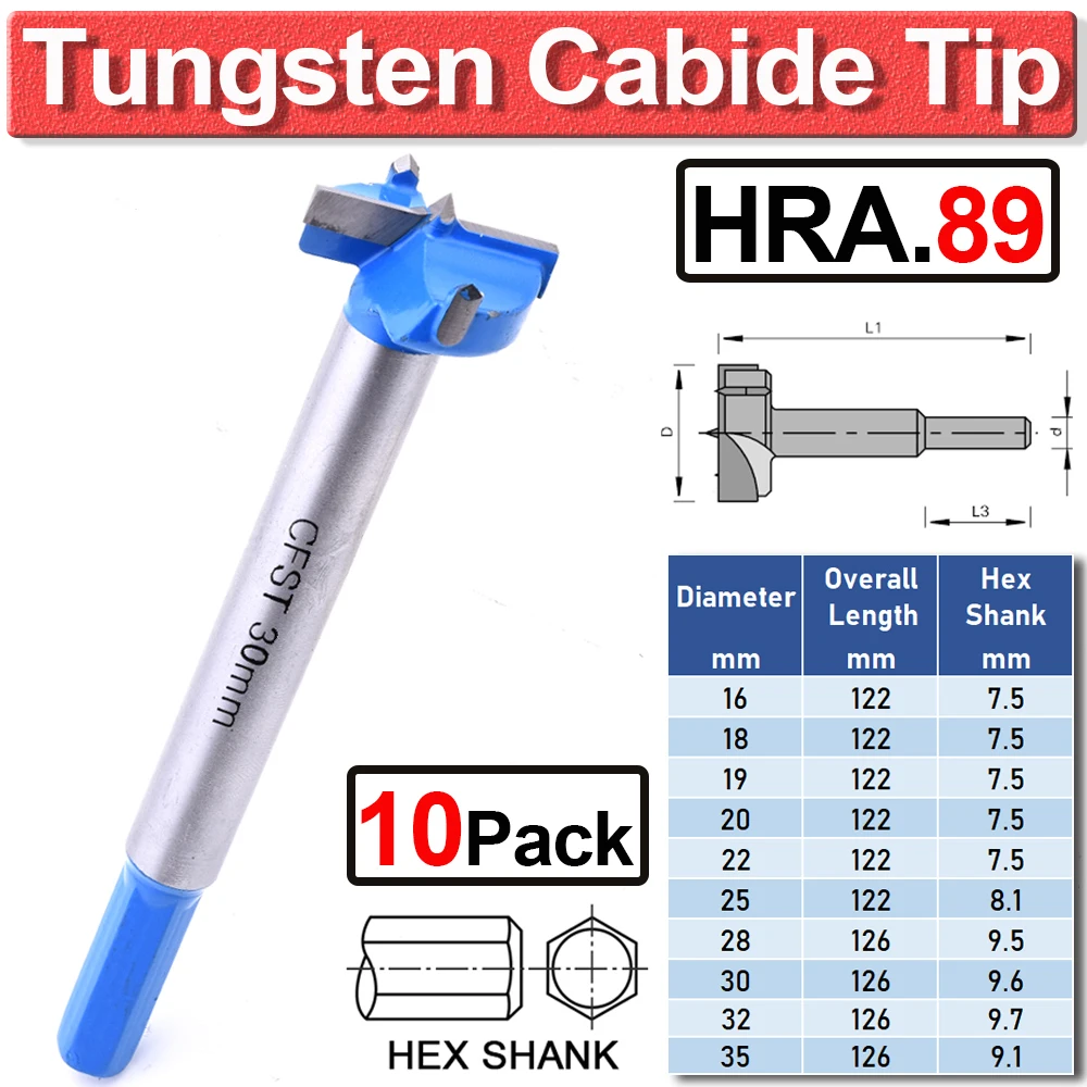16-35mm Forstner Drill Bits Extra Long 90mm Depth Drill Bit Cutter Carbide Tip Woodworking Drill Bit Hole Saw Power Tools D30
16-35mm Forstner Drill Bits Extra Long 90mm Depth Drill Bit Cutter Carbide Tip Woodworking Drill Bit Hole Saw Power Tools D30