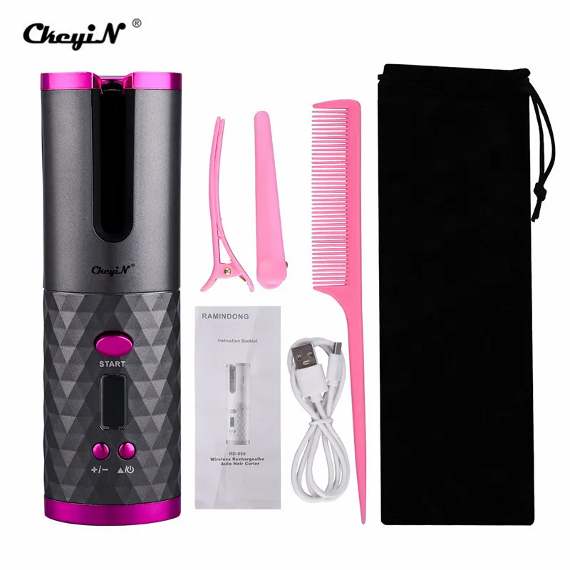 CkeyiN Automatic Hair Curler Cordless Auto Rotating Curling Iron Wand LCD Temperature Display Timer Magic Hair Styling Tools 50
CkeyiN Automatic Hair Curler Cordless Auto Rotating Curling Iron Wand LCD Temperature Display Timer Magic Hair Styling Tools 50