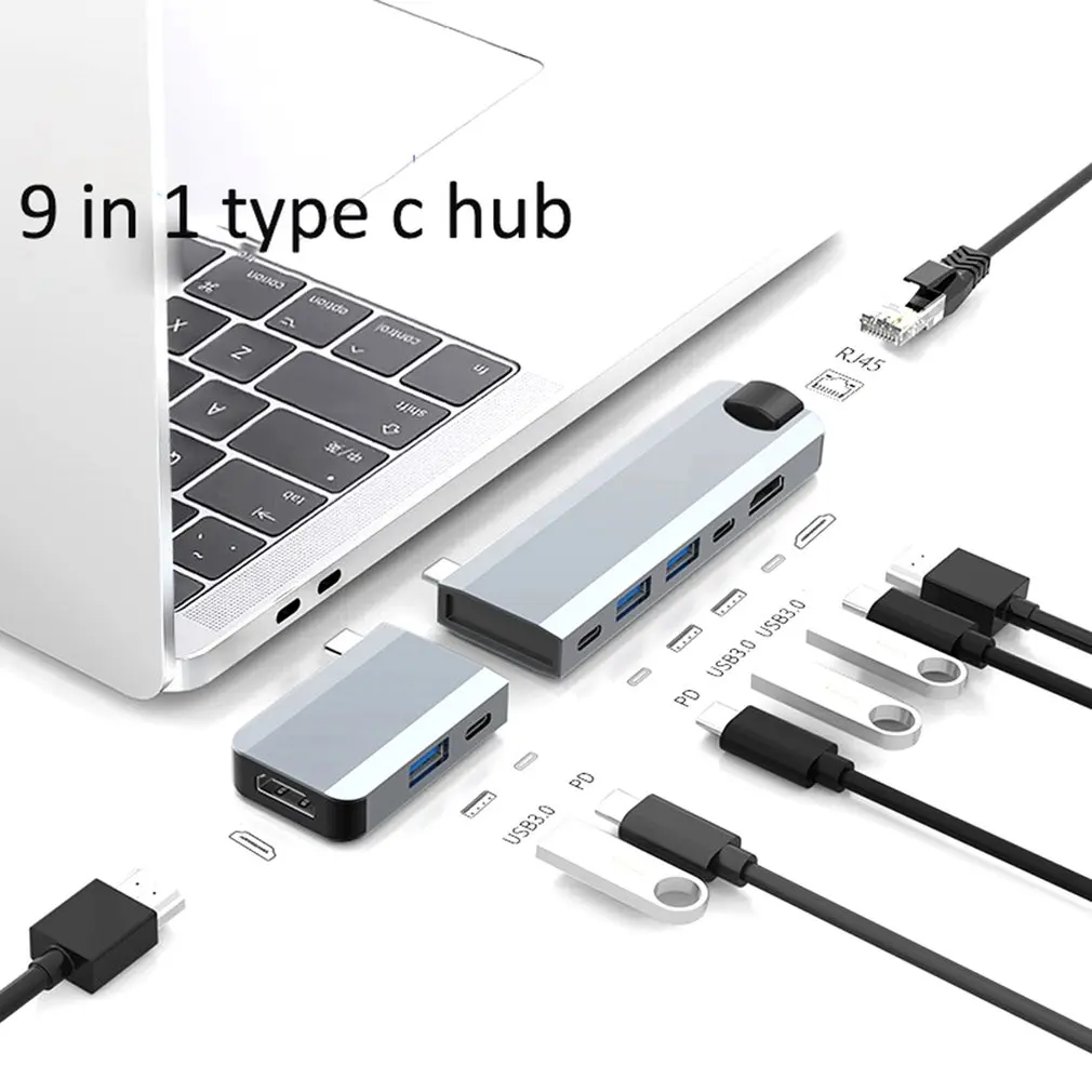 9-в-1 USB C двойной HDMI-совместимый выходной адаптер Type-C Магнитный адсорбционный концентратор USB 3,0 PD RJ45
9-в-1 USB C двойной HDMI-совместимый выходной адаптер Type-C Магнитный адсорбционный концентратор USB 3,0 PD RJ45