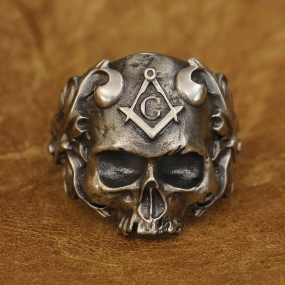 LINSION Cupronickel Masonic Skull Ring Mens Biker Rock Punk Jewelry CP116 US Size 7~15
LINSION Cupronickel Masonic Skull Ring Mens Biker Rock Punk Jewelry CP116 US Size 7~15