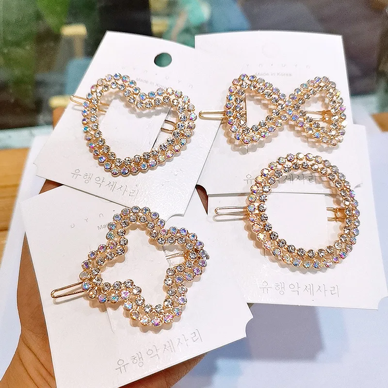 Korean Rhinestones Hair Clips Crystal Hairpins Girls Headwear Geometric Heart Hairgrip Barrette Women Hair Accessories
Korean Rhinestones Hair Clips Crystal Hairpins Girls Headwear Geometric Heart Hairgrip Barrette Women Hair Accessories