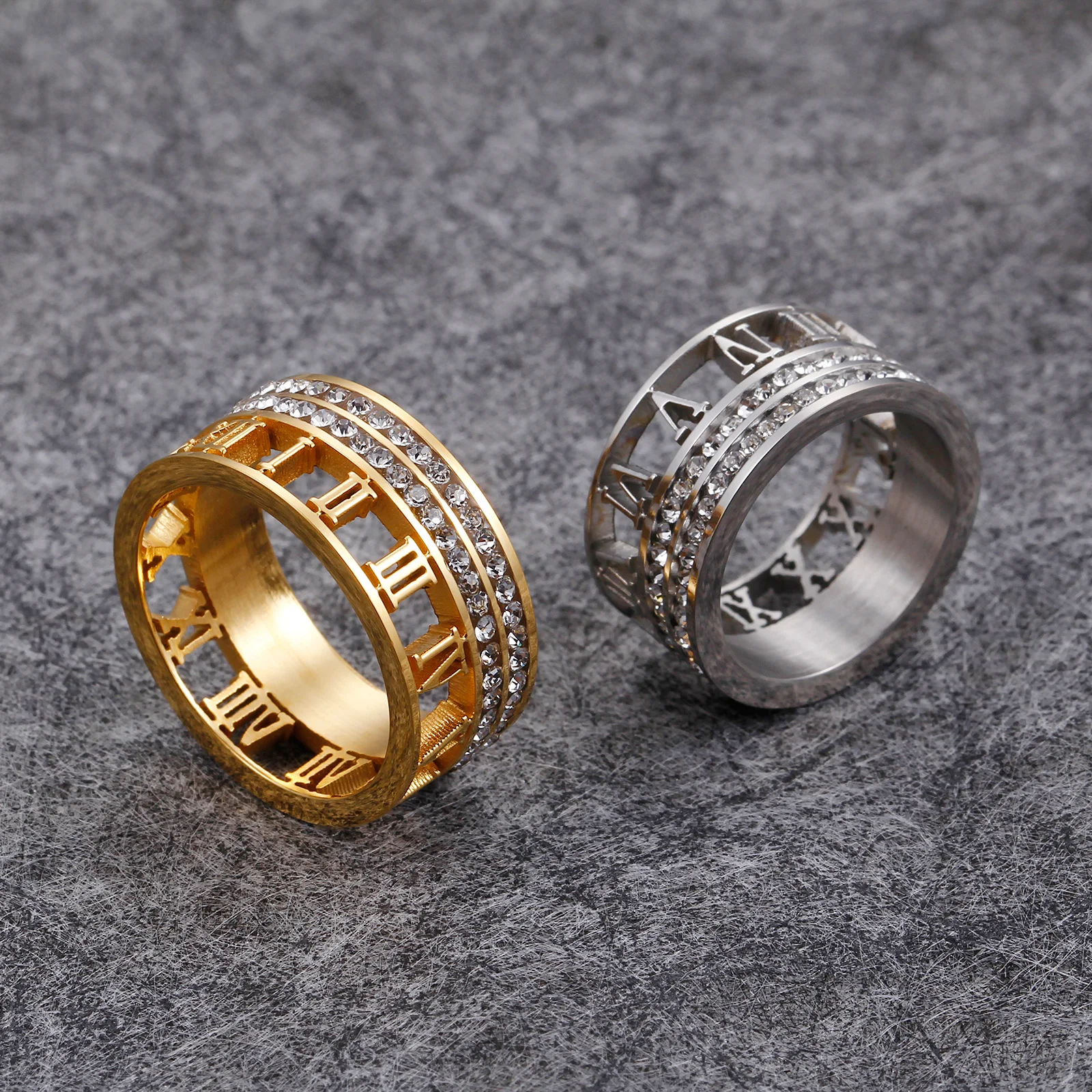 2021 Vintage Roman Numerals Women Rings Temperament Fashion 10mm Width Stainless Steel Rings For Women Jewelry Gift
2021 Vintage Roman Numerals Women Rings Temperament Fashion 10mm Width Stainless Steel Rings For Women Jewelry Gift