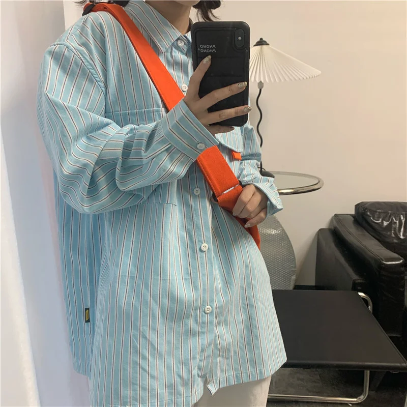 Hong Kong Style Vintage Striped Shirt Women's Design Sense Niche Ins Idle Style Thin Japanese Style Early Autumn Elegant Top.Kio
Hong Kong Style Vintage Striped Shirt Women's Design Sense Niche Ins Idle Style Thin Japanese Style Early Autumn Elegant Top.Kio