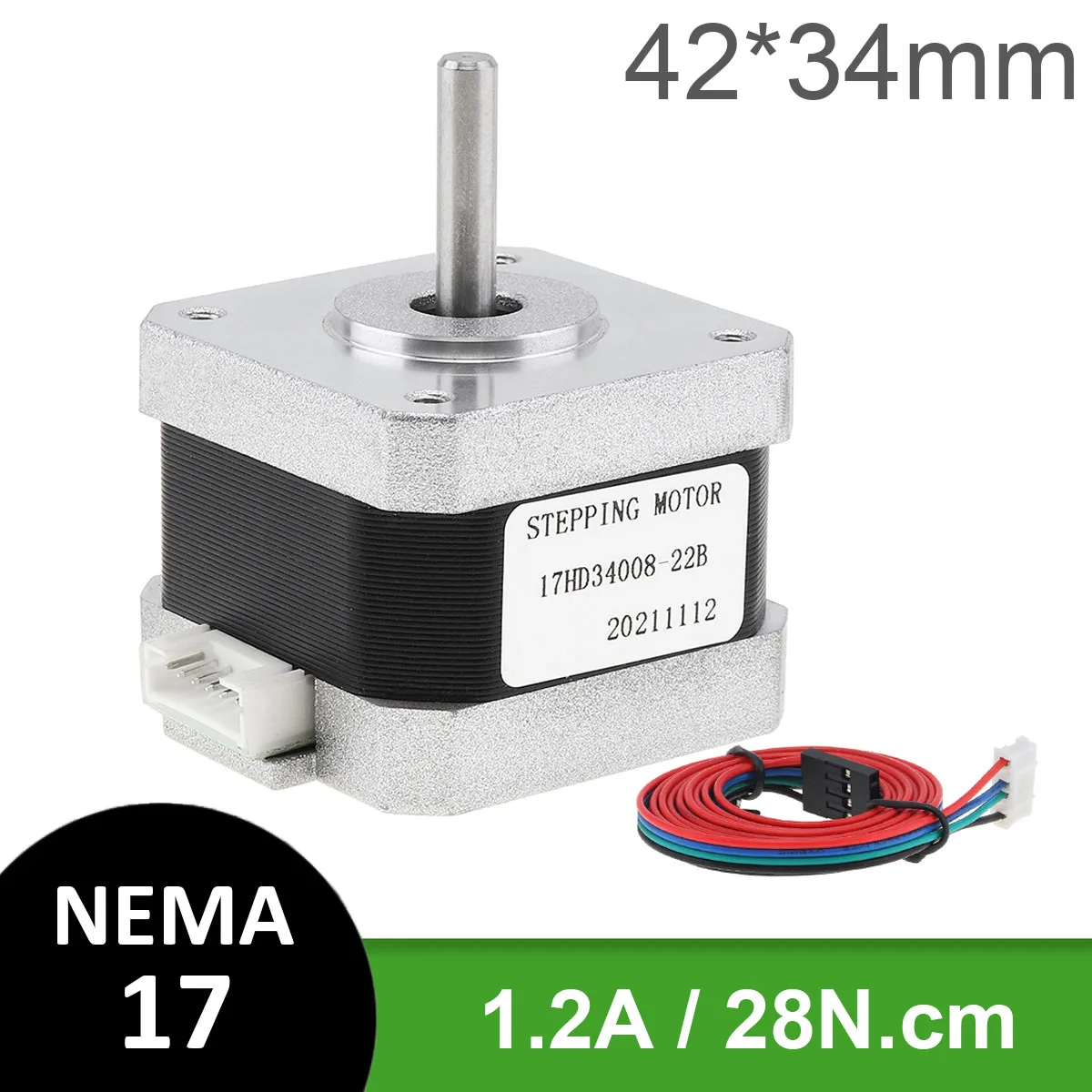 Nema 17 Stepper Motor 42 Motor 4-lead 34mm 28N.cm for Automation Equipment Engraving Machine CNC 3D Printer Parts
Nema 17 Stepper Motor 42 Motor 4-lead 34mm 28N.cm for Automation Equipment Engraving Machine CNC 3D Printer Parts