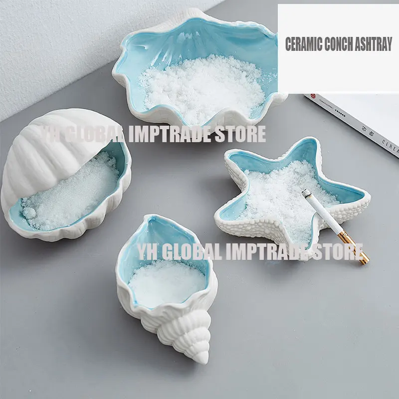Ceramic Ashtray Creative Conch Ash Tray Desktop Decor for Home Office Car Cigarette Smoking Accessory
Ceramic Ashtray Creative Conch Ash Tray Desktop Decor for Home Office Car Cigarette Smoking Accessory