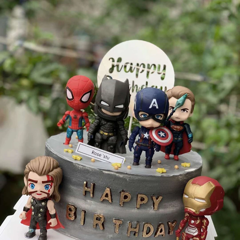 

Avengers Cake Decoration Plastic Decoration Spiderman Iron Man Captain America Superhero Decoration