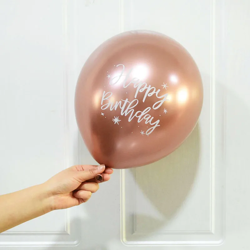 10pcs 12inch Chrome Metallic Latex Balloons Happy Birthday Printed Ballon Helium Metal Globos Birthday Party Baby Shower Decor
10pcs 12inch Chrome Metallic Latex Balloons Happy Birthday Printed Ballon Helium Metal Globos Birthday Party Baby Shower Decor