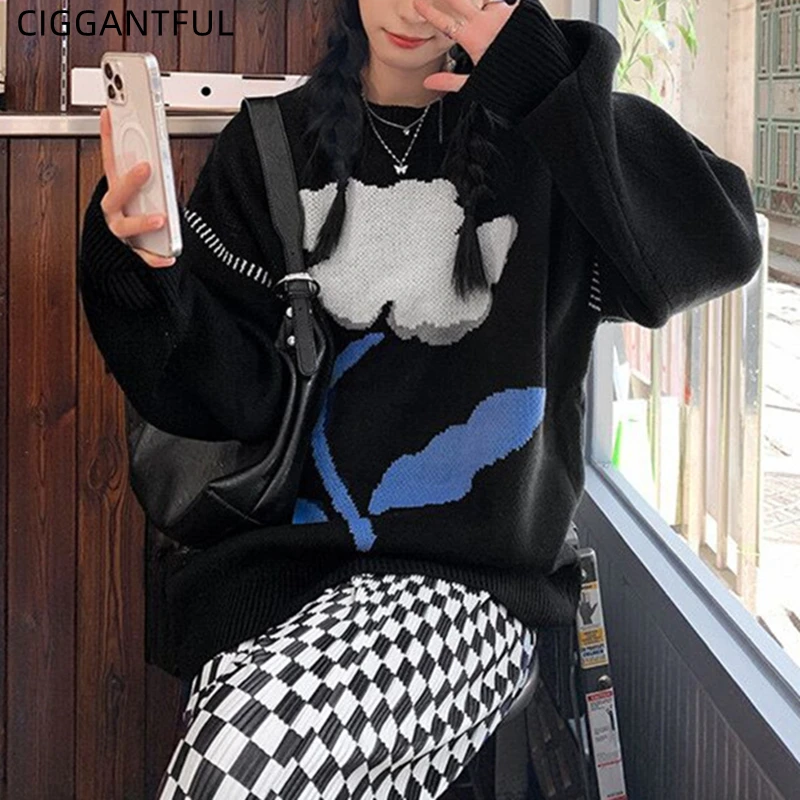 French Literary Bottoming Shirt Jacquard Knitted Sweater Women 2021 Fall Winter Lazy Loose Pullover Top Casual Streetwear Jumper
French Literary Bottoming Shirt Jacquard Knitted Sweater Women 2021 Fall Winter Lazy Loose Pullover Top Casual Streetwear Jumper