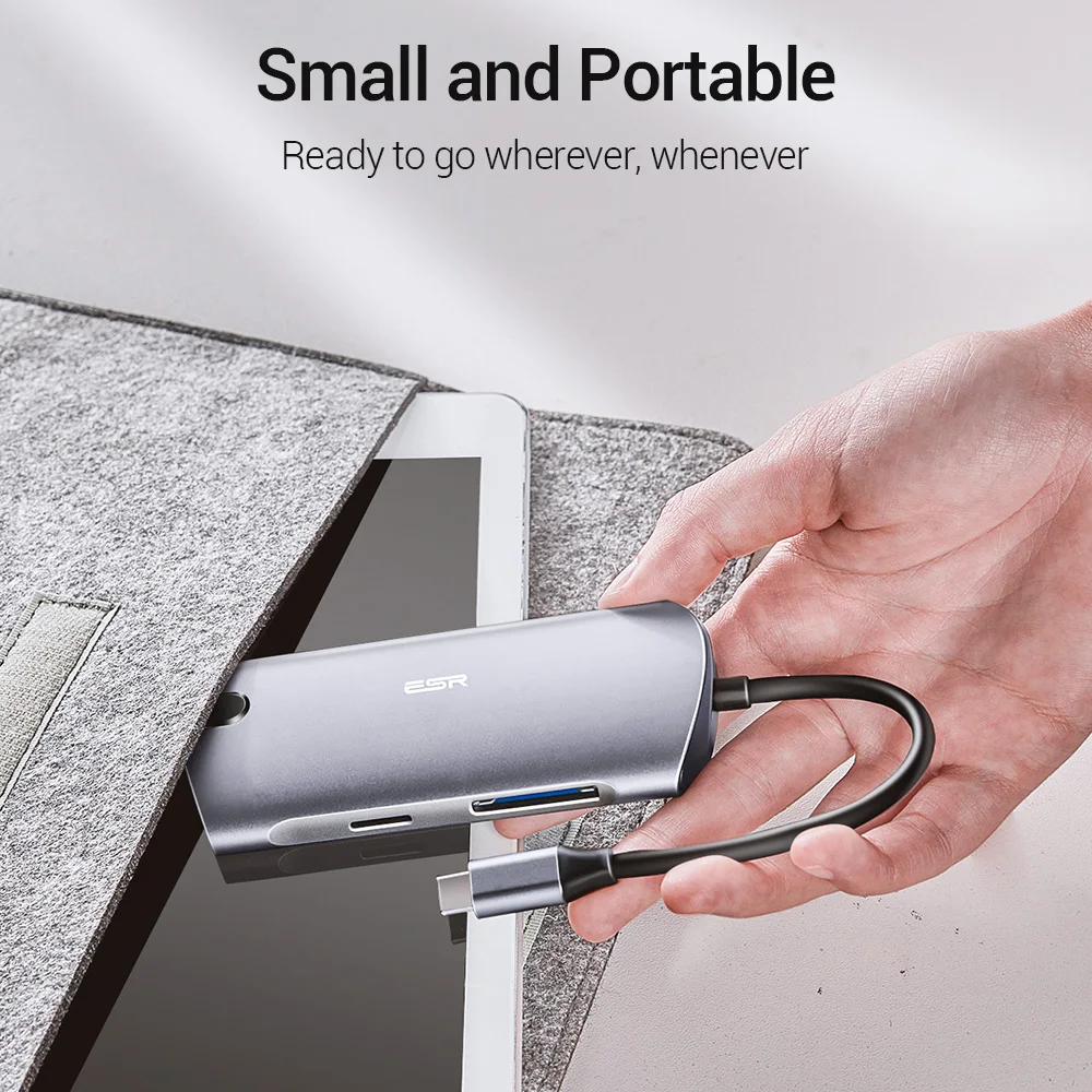 ESR 8-In-1 USB Type-C 3.1 Hub USB 3.0 Output Adapter Splitter Fast Speed Transfer TF SD Card Reader 6/8 Ports Charger Hub 6 in 1
ESR 8-In-1 USB Type-C 3.1 Hub USB 3.0 Output Adapter Splitter Fast Speed Transfer TF SD Card Reader 6/8 Ports Charger Hub 6 in 1