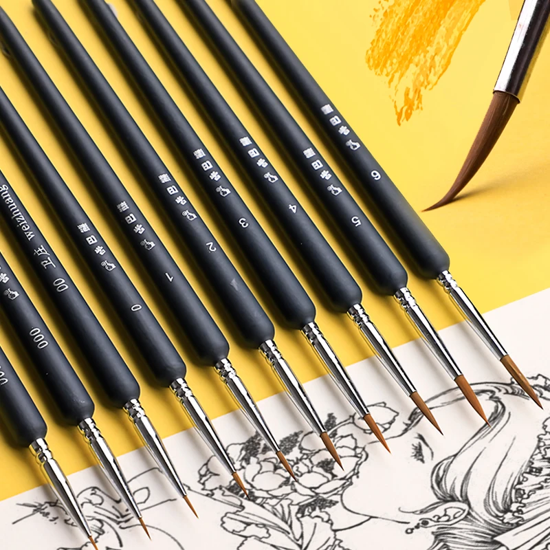 Articsy 11Pcs Weasel Hair Fine Hook Line Pen Different Size Tip Paint Brush Set Art Gouche Watercolor Acrylic Oil Painting Brush
Articsy 11Pcs Weasel Hair Fine Hook Line Pen Different Size Tip Paint Brush Set Art Gouche Watercolor Acrylic Oil Painting Brush