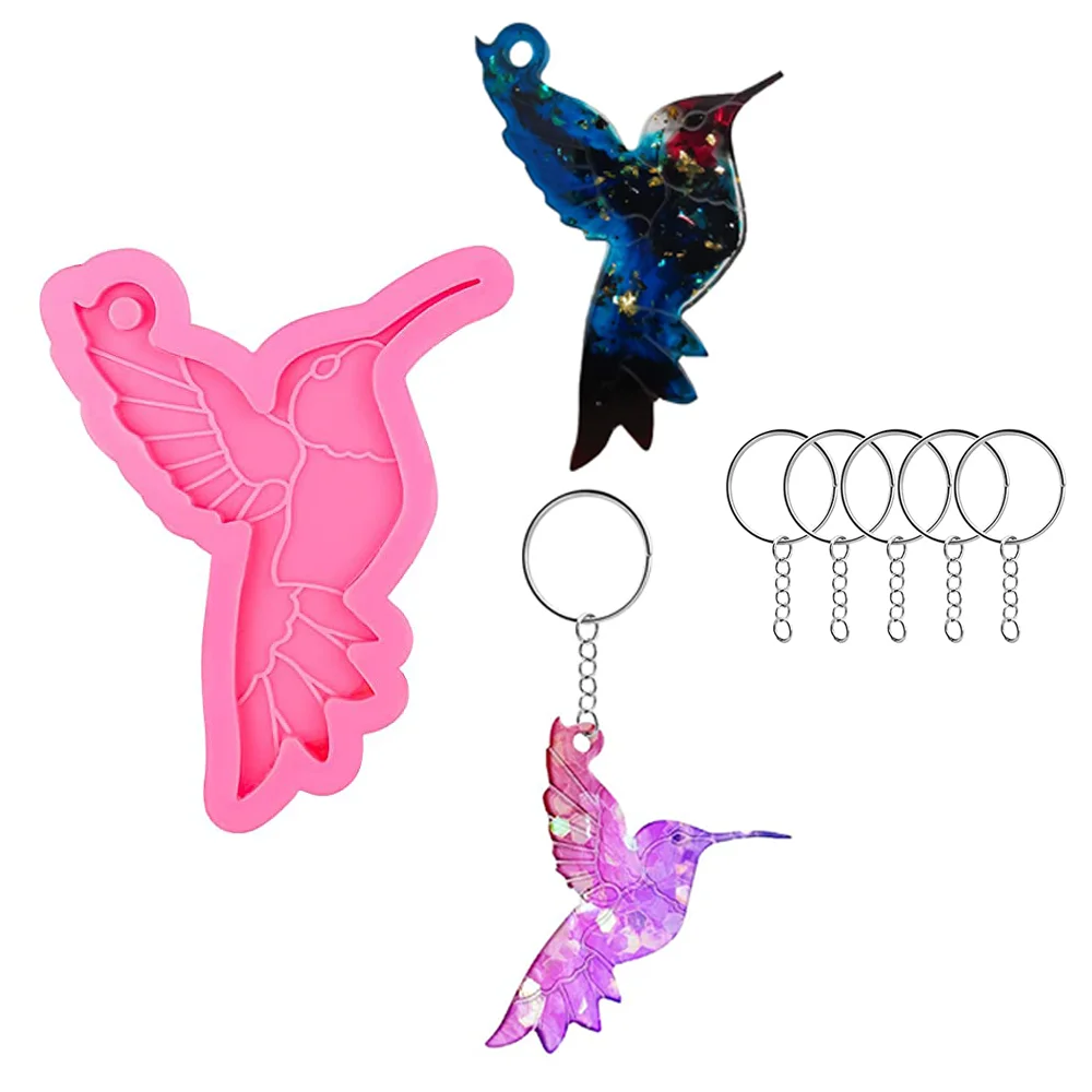 Hummingbird Resin Mold Silicone Bird Molds With 5Pcs Key Rings For Jewelry Resin DIY Crafts Making Supplies Handmade Keychain
Hummingbird Resin Mold Silicone Bird Molds With 5Pcs Key Rings For Jewelry Resin DIY Crafts Making Supplies Handmade Keychain