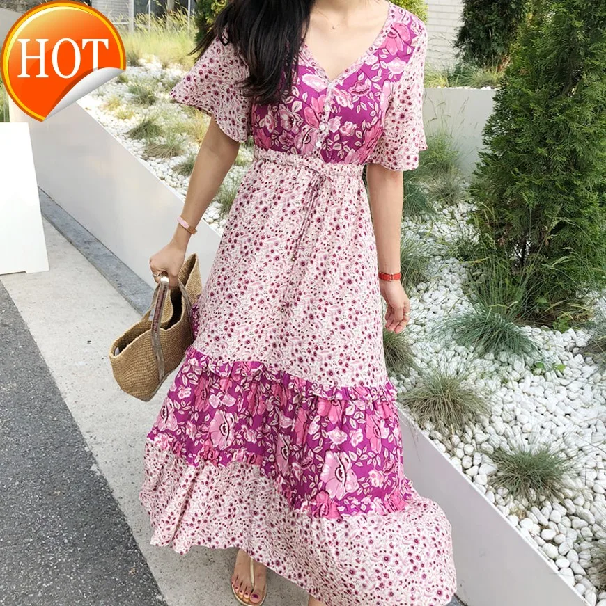 Mingyihui new Korean women's dress elegant and comfortable purple flower dream skirt beach holiday dress
Mingyihui new Korean women's dress elegant and comfortable purple flower dream skirt beach holiday dress