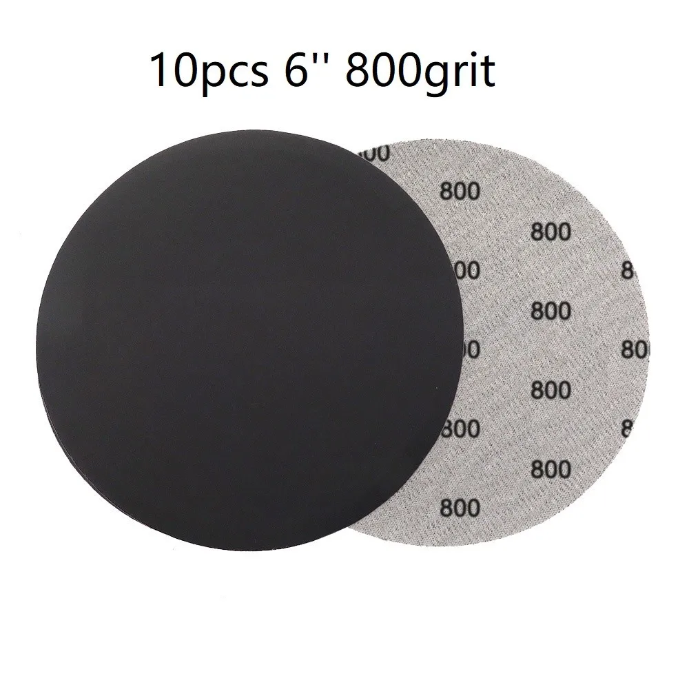 10pcs 6" Wet/Dry Sandpapers 600/800/1000/1500/2000 Grit Black Silicon Carbide Round Hook And Loop Sanding Discs For Polishing
10pcs 6" Wet/Dry Sandpapers 600/800/1000/1500/2000 Grit Black Silicon Carbide Round Hook And Loop Sanding Discs For Polishing