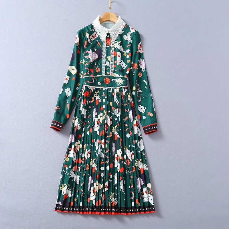 European and American women's wear 2020 winter new style Long-sleeved lace lapel bead Fashion cartoon print pleated dresses
European and American women's wear 2020 winter new style Long-sleeved lace lapel bead Fashion cartoon print pleated dresses
