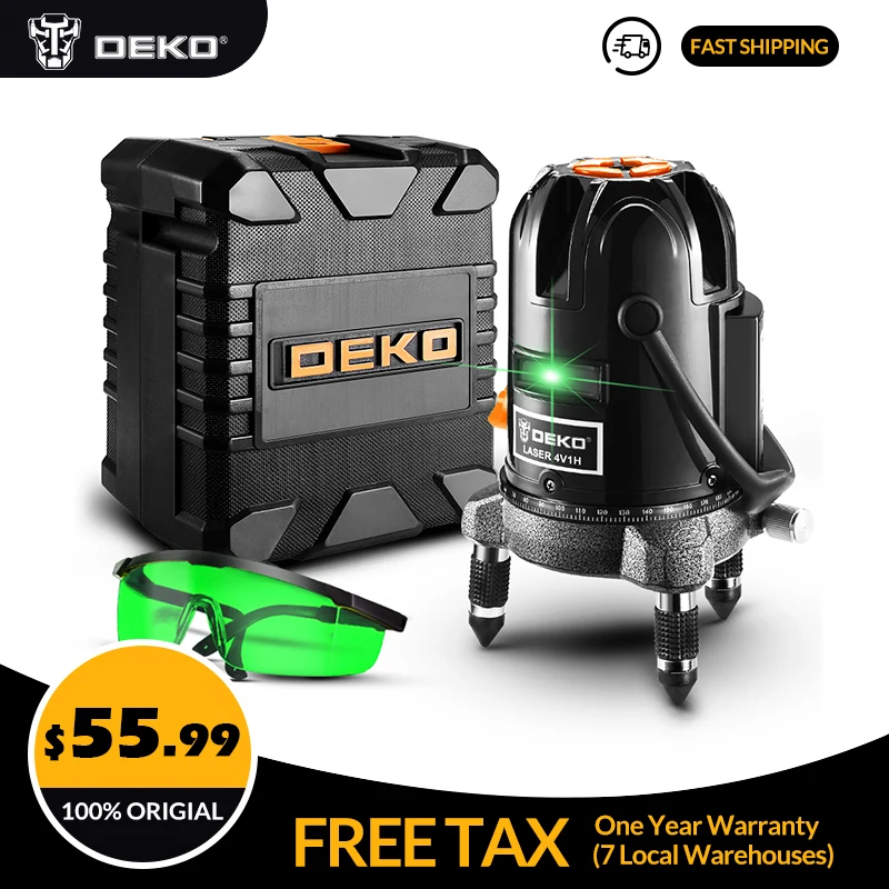 DEKO Green 5 Lines 6 Points Laser Level High Precision Strong Light Nivel a Laser 360 Graus 3D Outdoor level And BMC Box
DEKO Green 5 Lines 6 Points Laser Level High Precision Strong Light Nivel a Laser 360 Graus 3D Outdoor level And BMC Box