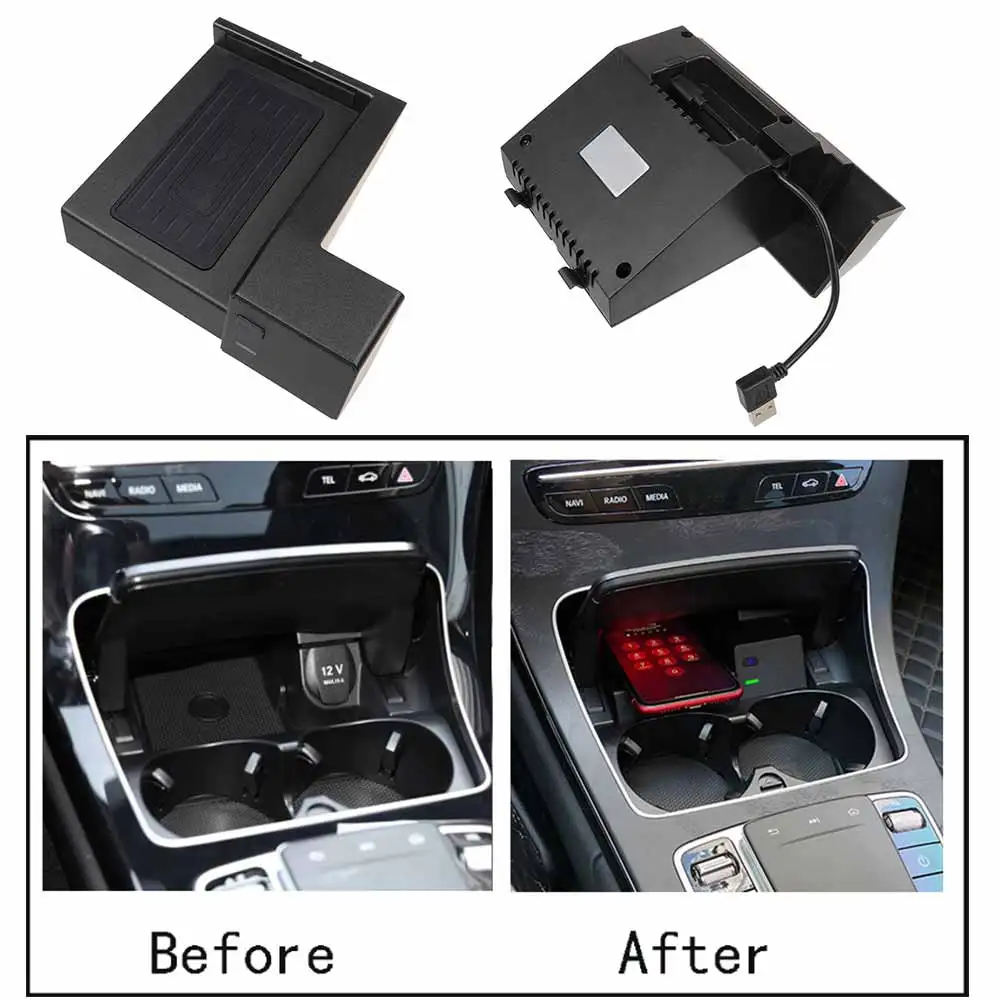 Car Wireless Phone Charger Anti Slip Qi Cellphone Fast Charging Pad Mat for Benz C Class GLC 2016-2021 with LED Indicator
Car Wireless Phone Charger Anti Slip Qi Cellphone Fast Charging Pad Mat for Benz C Class GLC 2016-2021 with LED Indicator