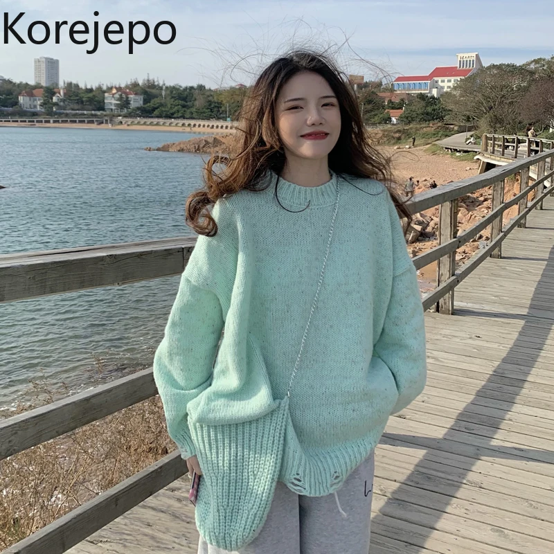Korejepo Candy Color Sweater Women's Loose Outer Wear Autumn and Winter 2021 New Korean O-Neck Soft Sweet Aging Lazy Knit Top
Korejepo Candy Color Sweater Women's Loose Outer Wear Autumn and Winter 2021 New Korean O-Neck Soft Sweet Aging Lazy Knit Top