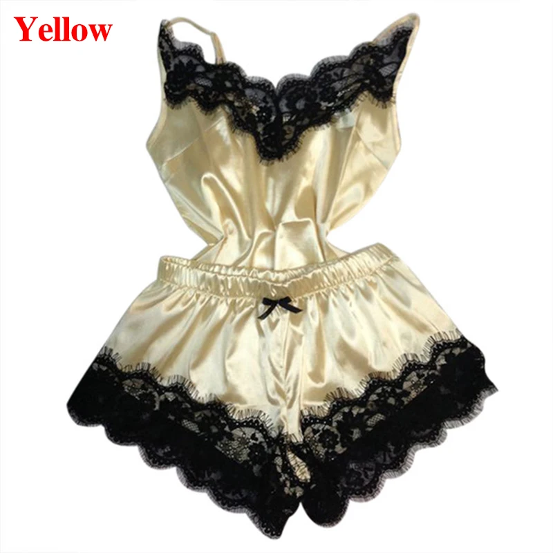 2021 New Women Bow Sleepwear Sleeveless Strap Nightwear Lace Trim Satin Cami Top Pajama Sets femme sexy lingerie pyjamas women
2021 New Women Bow Sleepwear Sleeveless Strap Nightwear Lace Trim Satin Cami Top Pajama Sets femme sexy lingerie pyjamas women