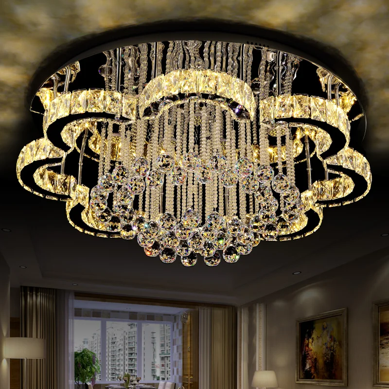 Nordic LED living room ceiling lamp modern K9 crystal lighting bar round lamp simple novelty bedroom ceiling light
Nordic LED living room ceiling lamp modern K9 crystal lighting bar round lamp simple novelty bedroom ceiling light