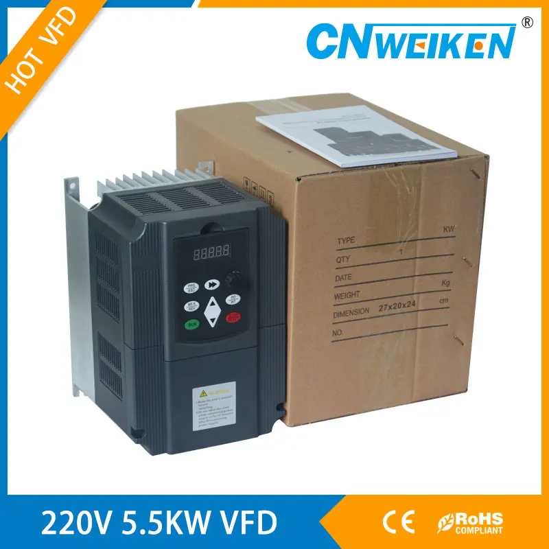 

CNC VFD 220V 1.5kw 2.2kw 4.0kw 5.5kw 7.5kw Variable Frequency Drive Motor Inverter Converter for Spindle Motor Speed Control