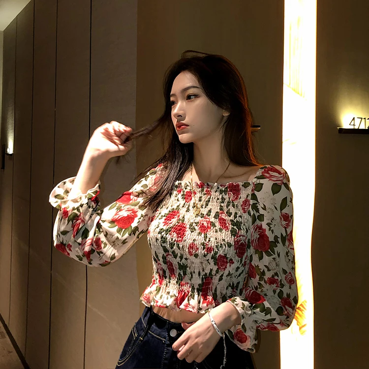 Crop Top Sweet Korean Style Fashion Brand Chiffon Ladies Tops Slim Blusas Mujer De Moda Women Blouses Floral Shirts Autumn New
Crop Top Sweet Korean Style Fashion Brand Chiffon Ladies Tops Slim Blusas Mujer De Moda Women Blouses Floral Shirts Autumn New