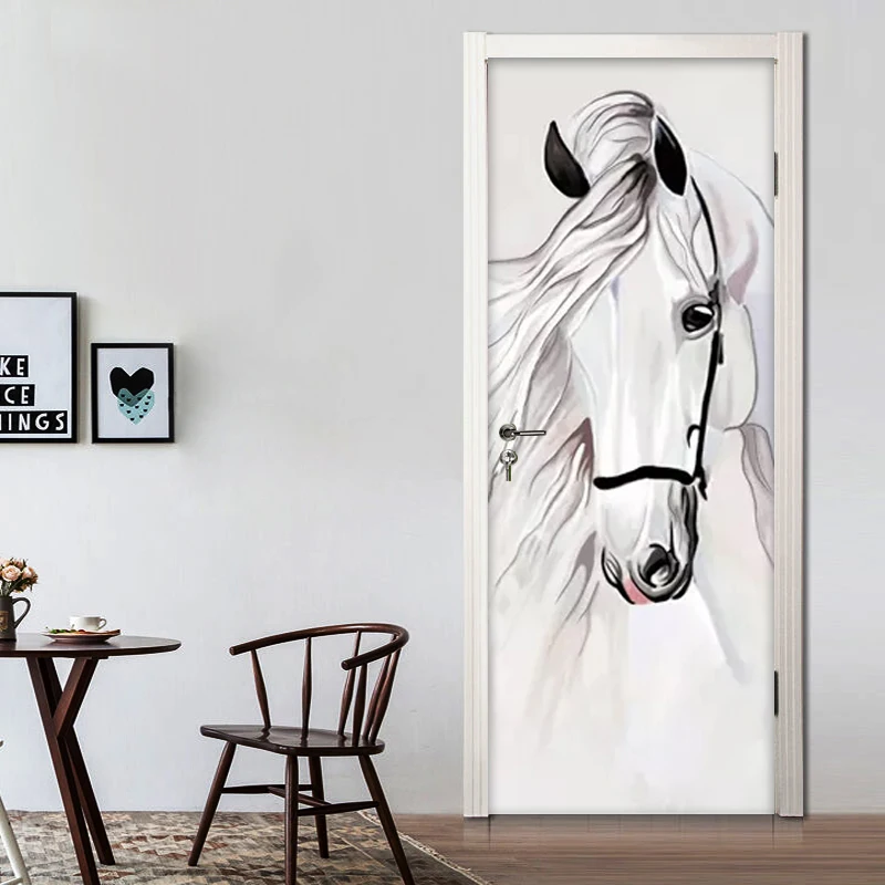 Door Stickers Door Mural Wallpaper Decor Self-adhesive 3D Hand Painted White Horse Abstract Art Wall Painting Bedroom Study Room
Door Stickers Door Mural Wallpaper Decor Self-adhesive 3D Hand Painted White Horse Abstract Art Wall Painting Bedroom Study Room