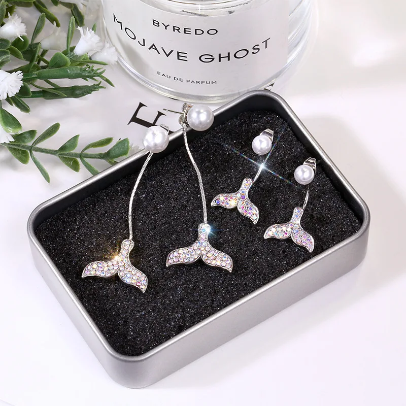 Fashion Mermaid Earrings for Women Pearl Fish Tail Dangle Earrings Female Delicate Zircon Jewelry Luxurious Drop Earrings Gifts
Fashion Mermaid Earrings for Women Pearl Fish Tail Dangle Earrings Female Delicate Zircon Jewelry Luxurious Drop Earrings Gifts