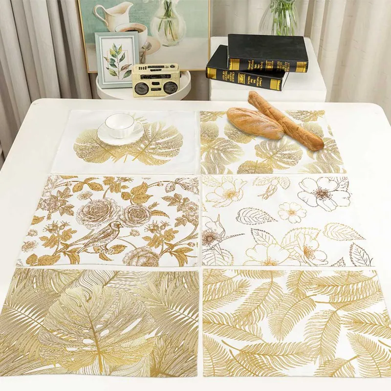 Nordic Gold Leaf Placemat Creative Bronzing Maple Leaves Placemat Western Restaurant Placemat Tableware Mat Table Decoration
Nordic Gold Leaf Placemat Creative Bronzing Maple Leaves Placemat Western Restaurant Placemat Tableware Mat Table Decoration