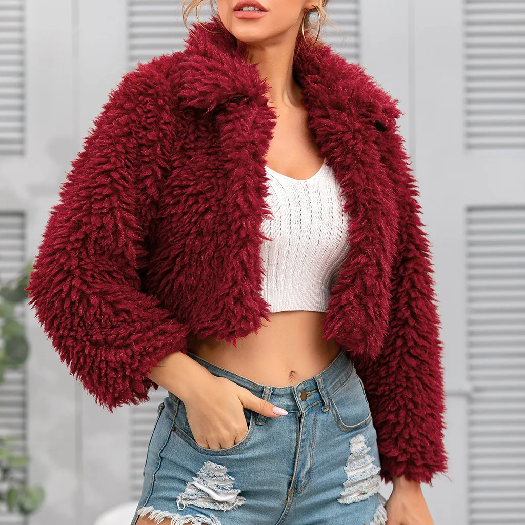Faux Fur Turn-down Collar Fleece Short Coat Womens Winter Warm Faux Coat Jacket Winter Fleece Fur Short Outerwear
Faux Fur Turn-down Collar Fleece Short Coat Womens Winter Warm Faux Coat Jacket Winter Fleece Fur Short Outerwear