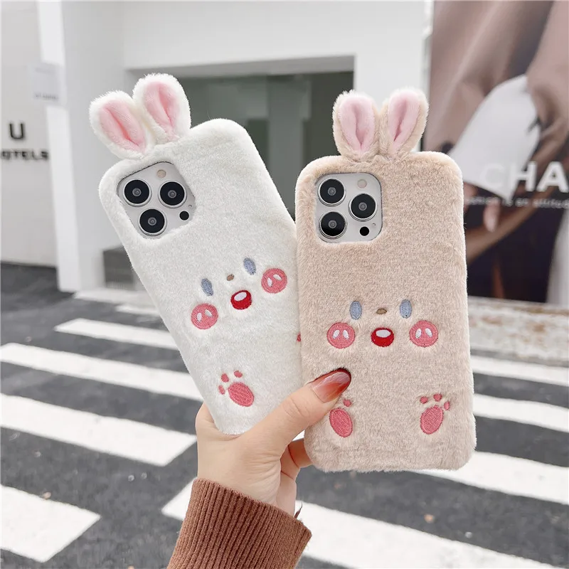 Cartoon 3D rabbit Warm Plush Phone case For iphone 13 12 mini 11 Pro XS Max XR 6s 6 7 8 Plus X SE2020 kids gift Cute Furry cover
Cartoon 3D rabbit Warm Plush Phone case For iphone 13 12 mini 11 Pro XS Max XR 6s 6 7 8 Plus X SE2020 kids gift Cute Furry cover