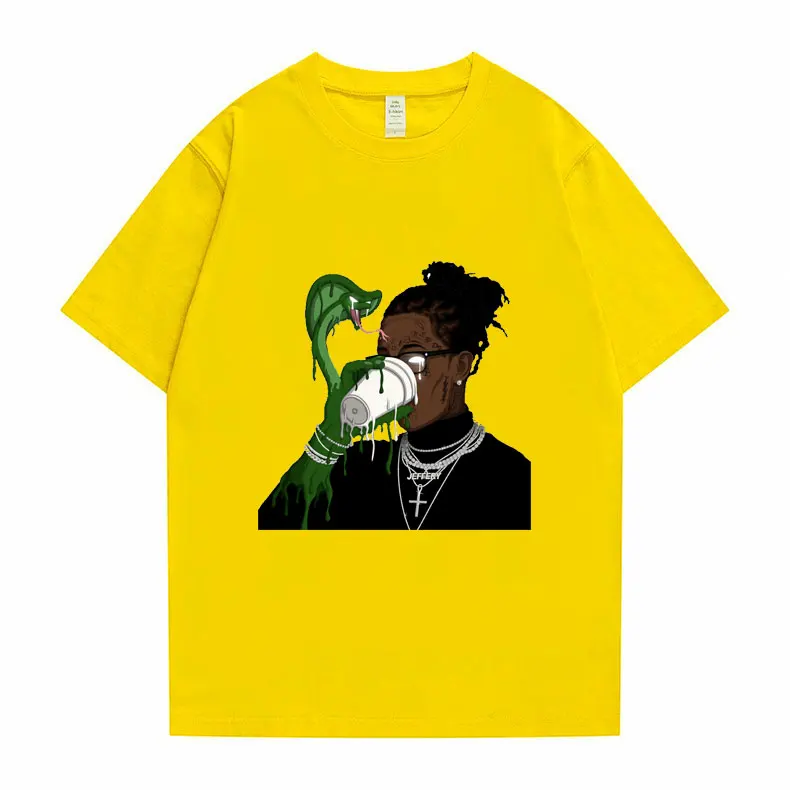 Trap Rap Young Thug Print T-shirt Comfortable Tops Hip Hop Style Tshirt Men Fashion Loose Tee Short Sleeve Women Casual T Shirts
Trap Rap Young Thug Print T-shirt Comfortable Tops Hip Hop Style Tshirt Men Fashion Loose Tee Short Sleeve Women Casual T Shirts