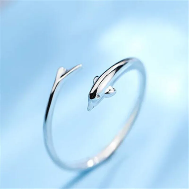 Creative Simple Cute Dolphin Opening Ring Silver Color Ring for Women Fashion Party Charm Female Jewelry
Creative Simple Cute Dolphin Opening Ring Silver Color Ring for Women Fashion Party Charm Female Jewelry