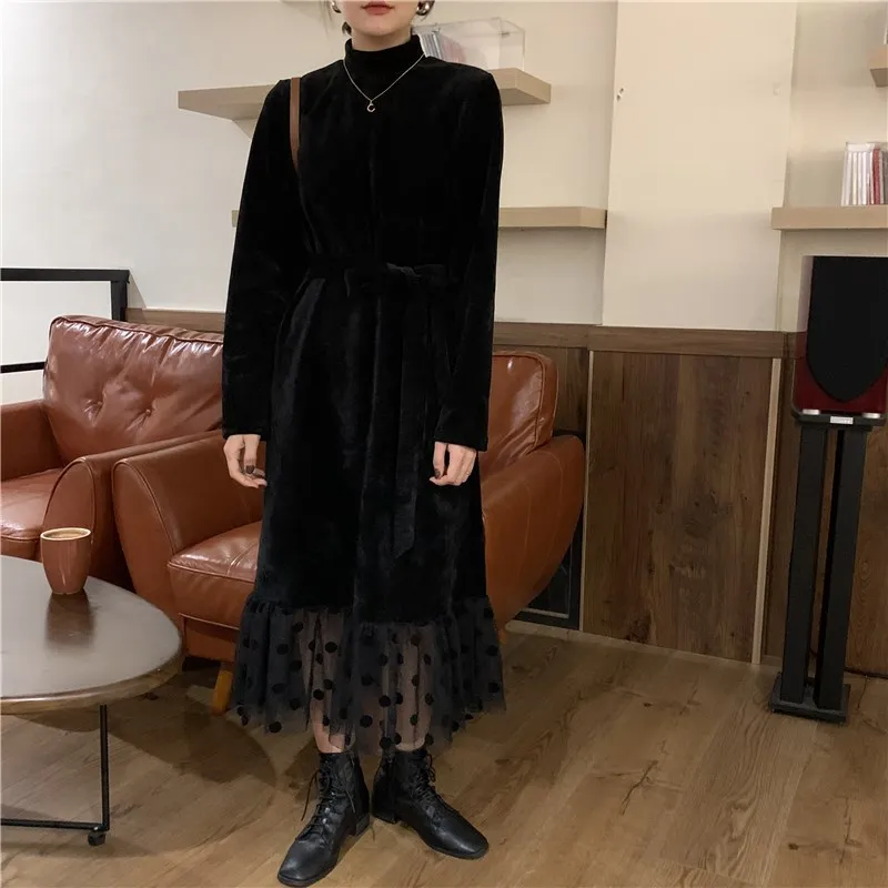 HziriP Mid-Calf Lace Dresses Turtleneck Patchwork Gentle Solid Dress 2021 New Autumn All-Match Loose A-Line Fashion Elegant
HziriP Mid-Calf Lace Dresses Turtleneck Patchwork Gentle Solid Dress 2021 New Autumn All-Match Loose A-Line Fashion Elegant