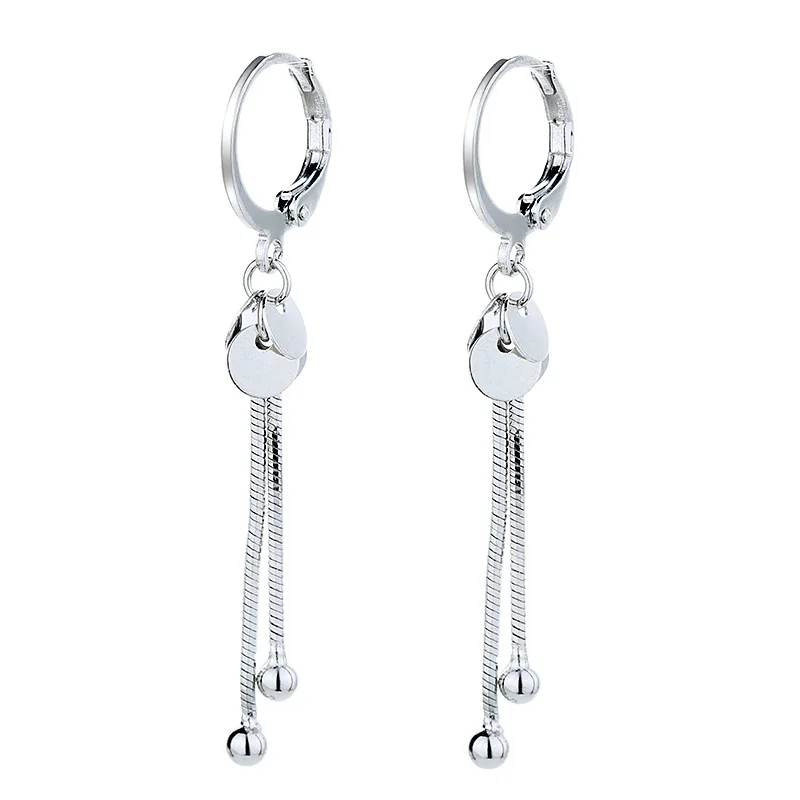 925 Sterling Silver Tassel Round Charm Hoop Earring For Women Party Wedding Earing Jewelry eh536
925 Sterling Silver Tassel Round Charm Hoop Earring For Women Party Wedding Earing Jewelry eh536