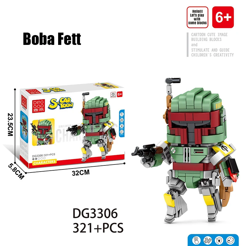 New Edition Star Space Brickhead Boba Fett Action Figures Big Building Blocks Cute Doll MOC Bricks DIY Toys for Kids
New Edition Star Space Brickhead Boba Fett Action Figures Big Building Blocks Cute Doll MOC Bricks DIY Toys for Kids