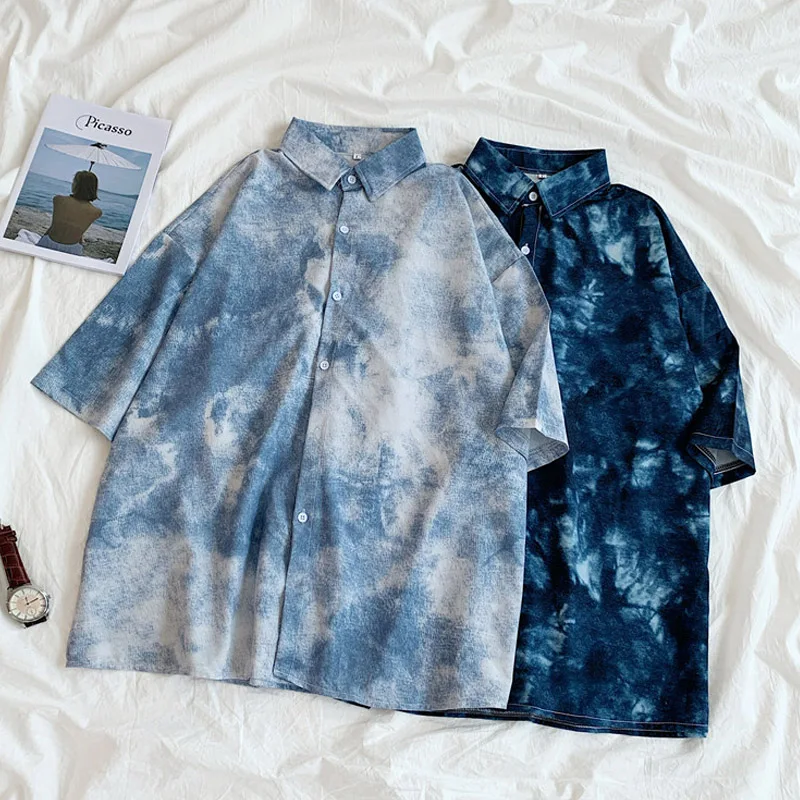 EBAIHUI T Shirt Women Ulzzang Harajuku Tie-dye Turn-down Collar Summer Short Sleeve Top Leisure Loose Gradient Color Streetwear
EBAIHUI T Shirt Women Ulzzang Harajuku Tie-dye Turn-down Collar Summer Short Sleeve Top Leisure Loose Gradient Color Streetwear