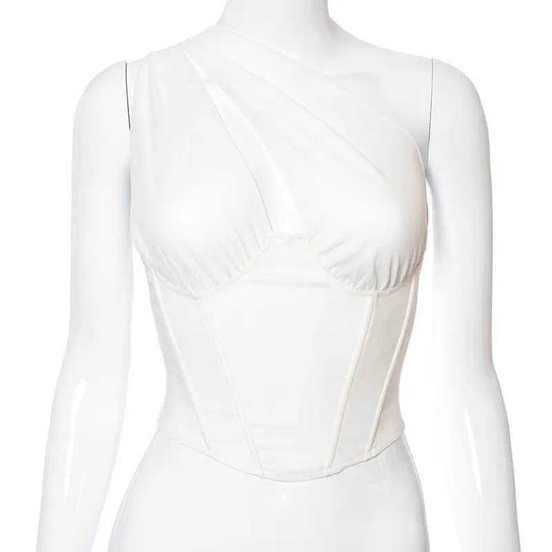 Summer Sexy Tee T-shirt Women Casual Solid Hollow Out Backless Sleeveless One-shoulder Cropped Shirts Women Skinny Female Blusas
Summer Sexy Tee T-shirt Women Casual Solid Hollow Out Backless Sleeveless One-shoulder Cropped Shirts Women Skinny Female Blusas