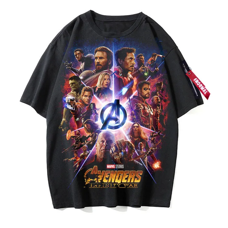 

Disney Marvel 2021 Thanos 3D printed short sleeve T-shirt leisure want trend T-shirt netflix funko pop