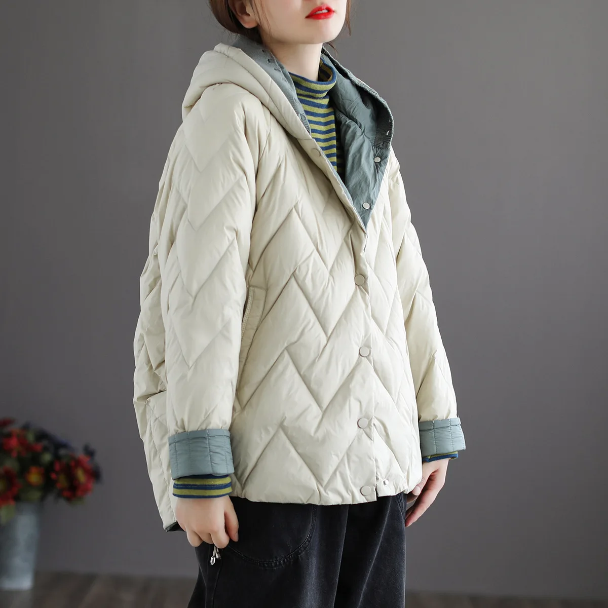 Winter 2020 New Fashion 90 White Duck Down All-match Jacket, Literary Knitting Contrast Color Double Layer Hat Down Jacket
Winter 2020 New Fashion 90 White Duck Down All-match Jacket, Literary Knitting Contrast Color Double Layer Hat Down Jacket